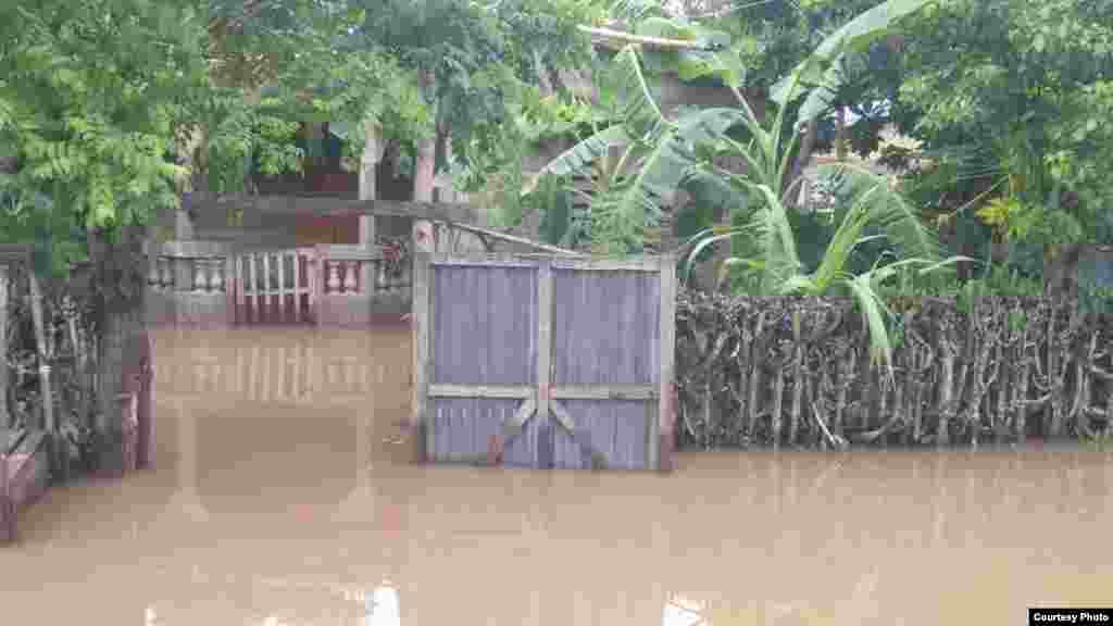 A flooded home is seen in Ouanaminthe, northeast Haiti, Sept. 8, 2017. (Photo - Josiah Cherenfant, courtesy VOA Creole Service)