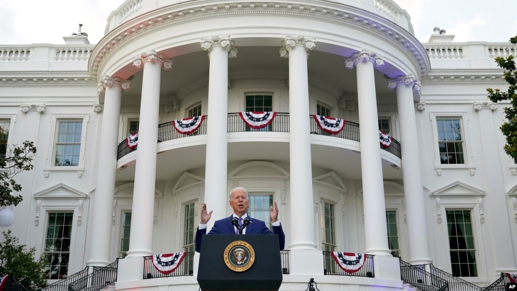 Tổng thống Joe Biden phát biểu ở Nhà Trắng hôm 4/7/2021.