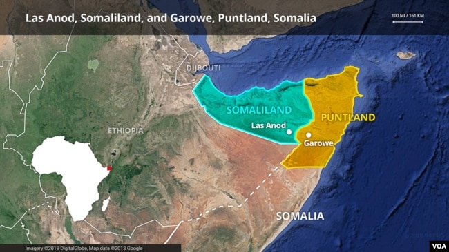 Somaliland and Puntland map
