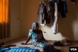 Martha Mark is worried she may never see her daughters again, Abuja, Nigeria, April 12, 2017. (C.Oduah/VOA)