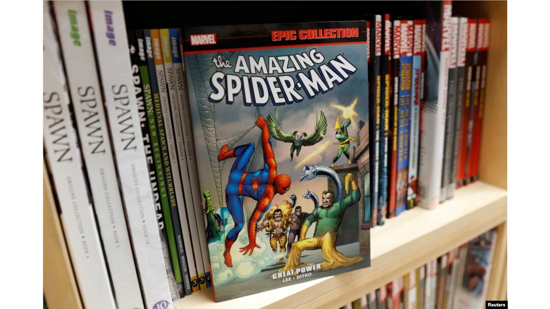A Spider-Man comic book is seen in this photo illustration taken Nov. 12, 2018.