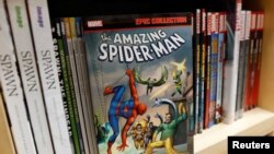 A Spider-Man comic book is seen in this photo illustration taken Nov. 12, 2018.