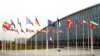 Flags of NATO member countries are seen at the Alliance headquarters in Brussels, Belgium, Nov. 26, 2019. 