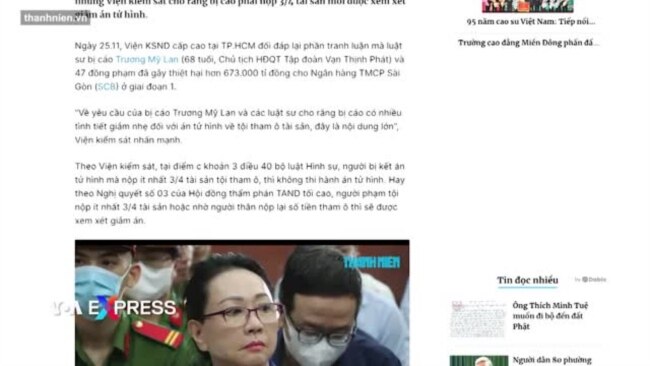 Muốn thoát án tử, Trương Mỹ Lan phải nộp gần 11 tỉ USD 
