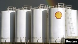 FILE - A Shell Canada storage facility in Red Deer, Alberta.