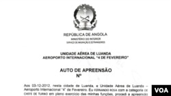 Auto de apreensão dos passaportes a Adriano Parreira