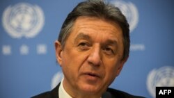 Duta Besar Ukraina untuk PBB Yuriy Sergeyev di kantor PBB, New York (Foto: dok). 