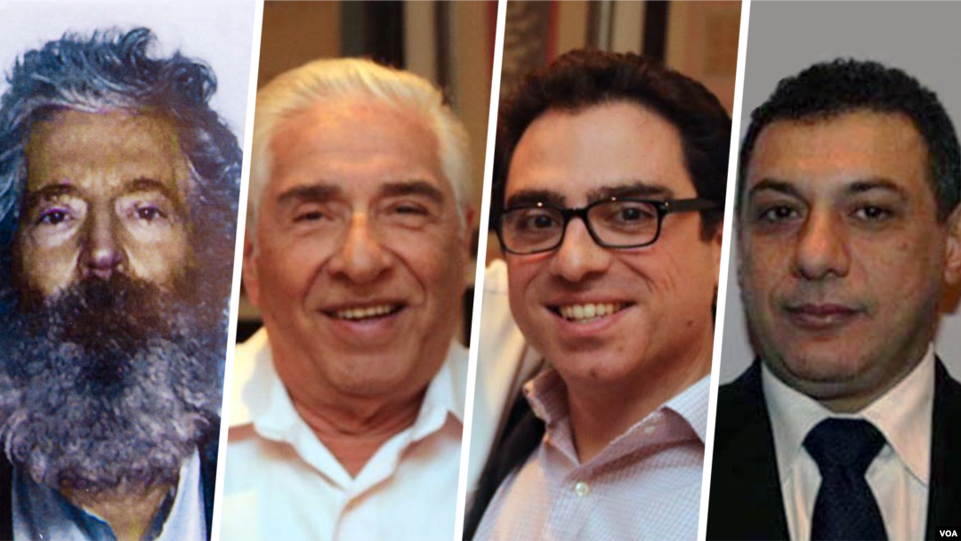 از راست: نزار زاکا، سیامک و باقر نمازی و رابرت لوینسون 