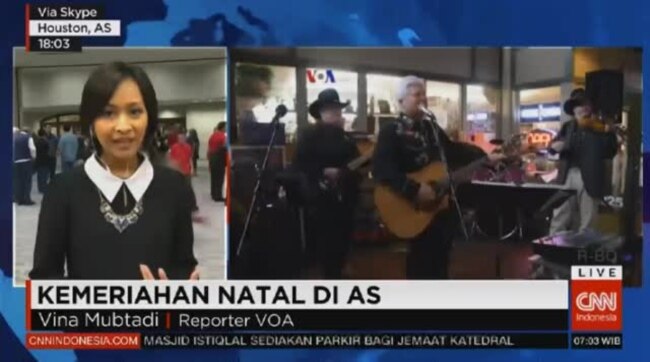 Laporan Langsung VOA untuk CNN Indonesia: Perayaan Natal di Houston