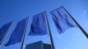 FILE - Flags of the European Union flutter in front of the headquarters of the European Central Bank in Germany on Jan. 30, 2025.