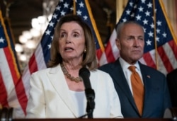 FILE - Speaker of the House Nancy Pelosi, D-Calif., at the Capitol in Washington, Sept. 9, 2019.