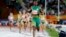 South Africa's Caster Semenya crosses the finish line to win the women's 1500m final at Carrara Stadium during the 2018 Commonwealth Games on the Gold Coast, Australia, April 10, 2018.
