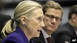 U.S. Secretary of State Hillary Clinton speaks to the OSCE