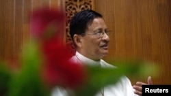 Cardinal Charles Maung Bo gestures during a Reuters interview in his office in Yangon, Myanmar, Jan. 6, 2015. 