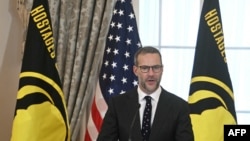 FILE - U.S. envoy for hostages Adam Boehler speaks during a U.S. hostage and wrongful detainee ceremony at the State Department in Washington, March 6, 2025.