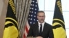 Adam Boehler, the U.S. special envoy for hostages, speaks during a flag-raising ceremony for Americans who are hostages and wrongful detainees, at the State Department in Washington on March 6, 2025.