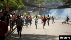 Des émeutes entre manifestants et forces de l'ordre dans la région Oromo, Ethiopie, 2 octobre 2016.