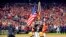  The American flag is presented for the national anthem before Game 4 of the 2019 World Series between the Houston Astros and the Washington Nationals at Nationals Park in Washington, Oct. 26, 2019.