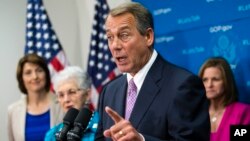 Ketua DPR AS John Boehner hari Minggu (6/10) mengatakan persetujuan anggaran tergantung pada kesediaan Presiden Obama untuk berunding (foto: dok). 