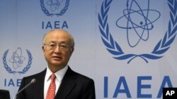El director general de la Agencia de Energía Atómica, Yukiya Amano, durante una conferencia de prensa en Viena, Austria.