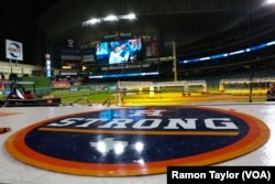 In solidarity with Houstonians struggling to rebuild after Hurricane Harvey, the Astros have adopted the "Houston Strong" slogan on their jerseys and throughout the stadium.