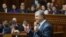 Ukrainian President Petro Poroshenko delivers a speech during a session of parliament in Kyiv, Feb. 7, 2019. (Ukrainian Presidential Press Service/Handout via Reuters) 