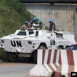 Des Casques bleus de l'ONUCI à Abidjan