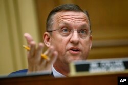 Rep. Doug Collins, R-Ga., ranking member of the House Judiciary Committee, speaks during a hearing without former White House Counsel Don McGahn, who was a key figure in special counsel Robert Mueller's investigation, on Capitol Hill in Washington, May 21