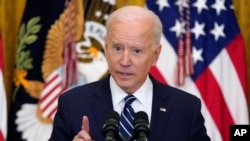 President Joe Biden speaks during a news conference in the East Room of the White House, Thursday, March 25, 2021, in Washington. (AP Photo/Evan Vucci)