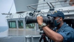 美國海軍“柯蒂斯·威爾伯號”導彈驅逐艦2021年5月18日在台灣海峽執行例行任務。 (美國海軍照片)