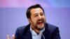 FILE - Matteo Salvini, Italy's Deputy Prime Minister and leader of the far-right League Party, speaks as he launches campaigning for the European elections, in Milan, Italy April 8, 2019.