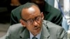 FILE- Rwandan President Paul Kagame lambasts UK for arresting his spy chief