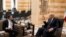 U.S. envoy Amos Hochstein speaks with Lebanese caretaker Prime Minister Najib Mikati during a meeting in Beirut, Oct. 21, 2024. 
