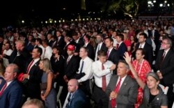 A crowd of supporters of U.S. President Donald Trump's re-election campaign expected to number more than 1500 people pack the South Lawn of the White House to attend the president's acceptance speech as the 2020 Republican presidential nominee