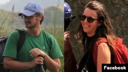 This composite image made from photos on their respective Facebook pages shows UN workers Michael Sharp and Zaida Catalan. The two are among six people missing from Congo's Kasai region since March 12, 2017.