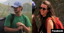 This composite image made from photos on their respective Facebook pages shows UN workers Michael Sharp, left, and Zaida Catalan. The two are among six people missing from Congo's Kasai region since March 12, 2017.