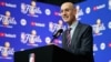 NBA總裁蕭華(Adam Silver)6月2日在NBA總決賽前的新聞發布會上發言。