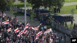 На фото: протести у Білорусі 13-го вересня у Мінську