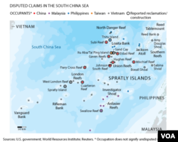 South China Sea claims, Oct., 2015