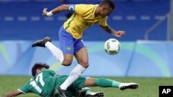 Neymar sous les couleurs brésiliennes le 7 août 2016.