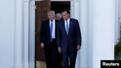 Hai ông Trump và Romney gặp nhau hồi năm 2016 sau khi ông Trump đắc cử tổng thống