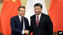 지난 2019년 11월 중국 베이징에서 에마뉘엘 마크롱 프랑스 대통령(왼쪽)과 시진핑 중국 국가주석이 회담했다.