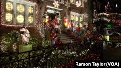 The Christmas light display in Dyker Heights, New York, attracts 100,000 visitors each year.