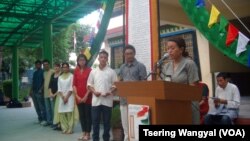 Ceremony of scrolling of re-created scroll of 13th Dalai Lama's proclamation of Tibetan independence in Delhi