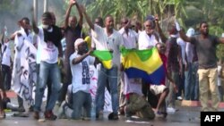 Manifestants à Libreville au Gabon.