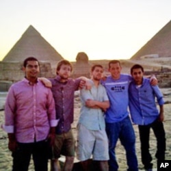 One team of LearnServeEgypt Program participants touring the Egyptian pyramids