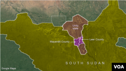 Leer and Mayendit counties in Unity state, South Sudan