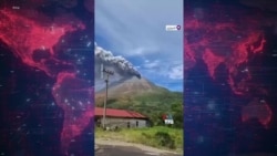 فوران آتشفشان سینابونگ در اندونزی