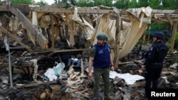 러시아의 미사일 공격으로 파괴된 하르키우의 한 주택