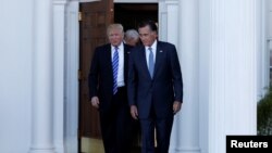 Hai ông Trump và Romney gặp nhau hồi năm 2016 sau khi ông Trump đắc cử tổng thống